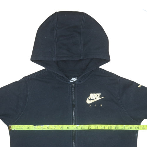 Nike Boys Black XL Full Zip Hoodie Gold Logo Air Design