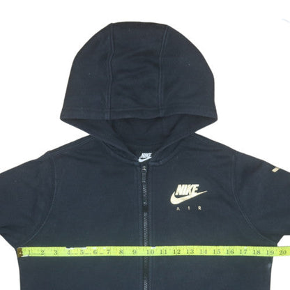 Nike Boys Black XL Full Zip Hoodie Gold Logo Air Design