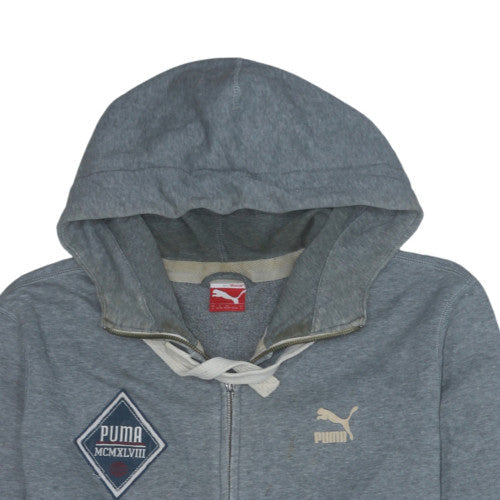 Mens UK Size L PUMA Grey Full Zip Hoodie