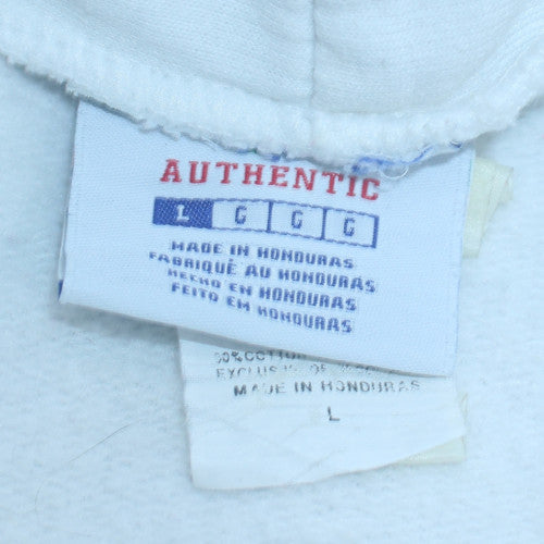 Mens UK Size L Authentic White Pullover Hoodie