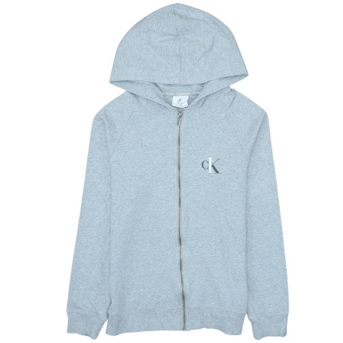 Mens UK Size S Calvin Klein Grey Full Zip Hoodie