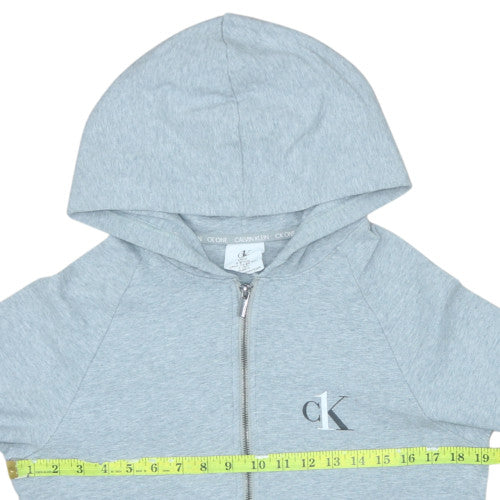 Mens UK Size S Calvin Klein Grey Full Zip Hoodie