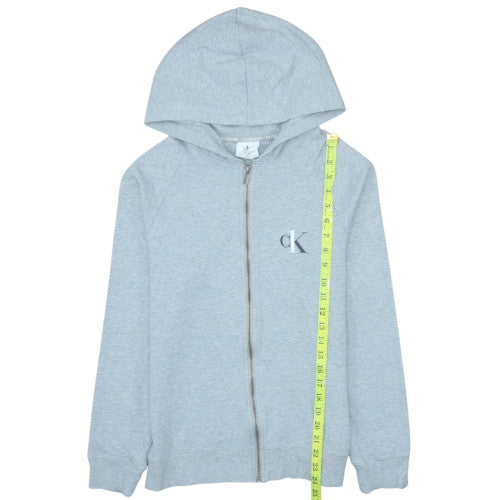 Mens UK Size S Calvin Klein Grey Full Zip Hoodie