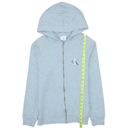 Mens UK Size S Calvin Klein Grey Full Zip Hoodie