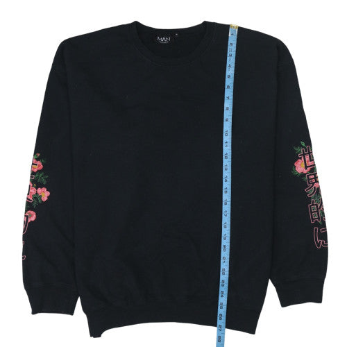 Mens UK Size M boohooMAN Black Pullover Sweatshirt