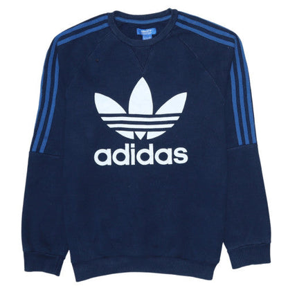 Mens UK Size M adidas Blue Pullover Sweatshirt