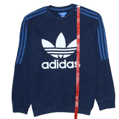 Mens UK Size M adidas Blue Pullover Sweatshirt