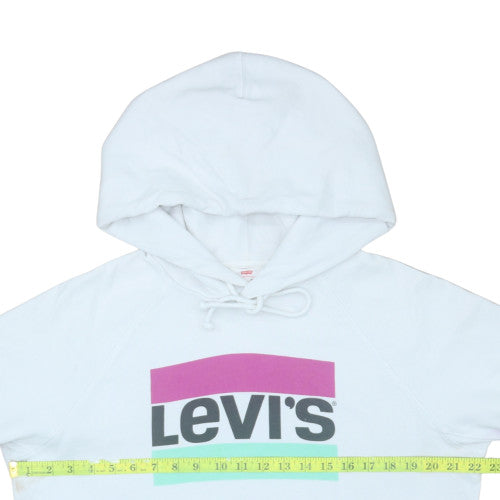 Womens UK Size M Levi's White Pullover Hoodie