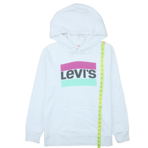 Womens UK Size M Levi's White Pullover Hoodie