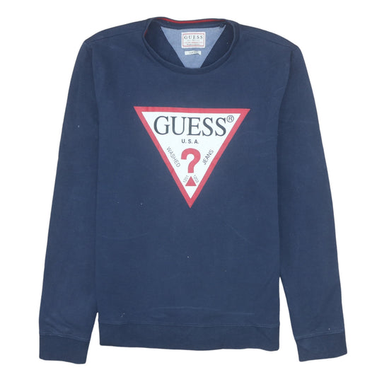 Mens UK Size M GUESS Blue Pullover Sweatshirt