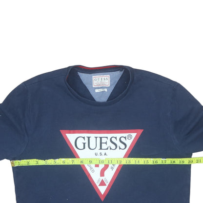 Mens UK Size M GUESS Blue Pullover Sweatshirt