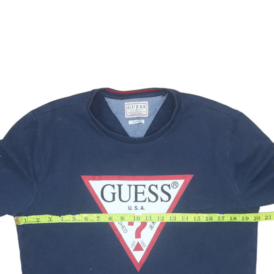 Mens UK Size M GUESS Blue Pullover Sweatshirt