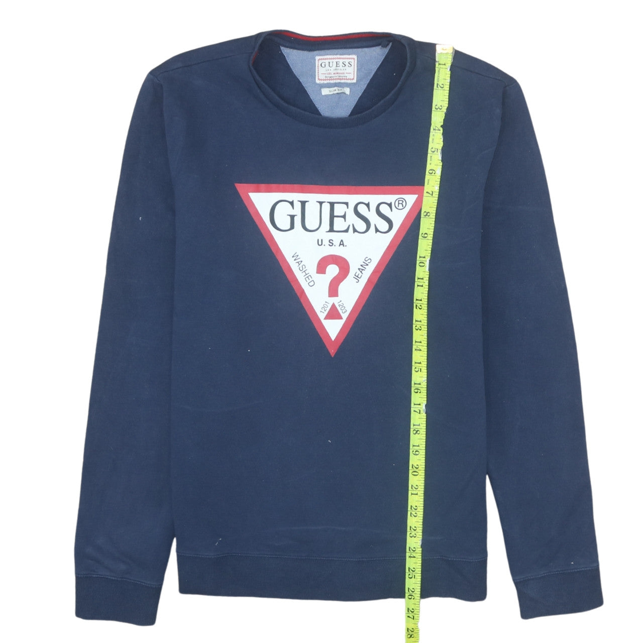Mens UK Size M GUESS Blue Pullover Sweatshirt