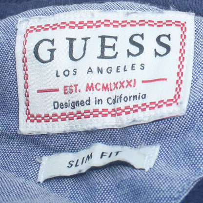 Mens UK Size M GUESS Blue Pullover Sweatshirt