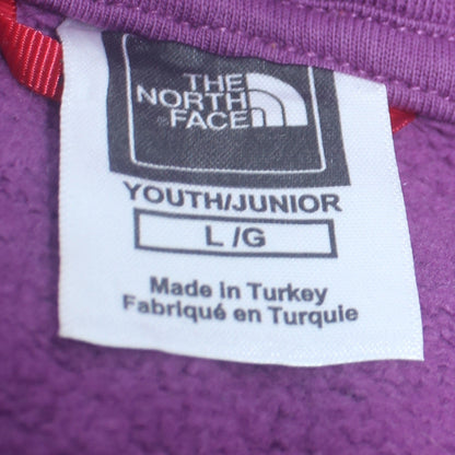 The North Face Girls Purple Hoodie L 14 Years Pullover Cotton Logo