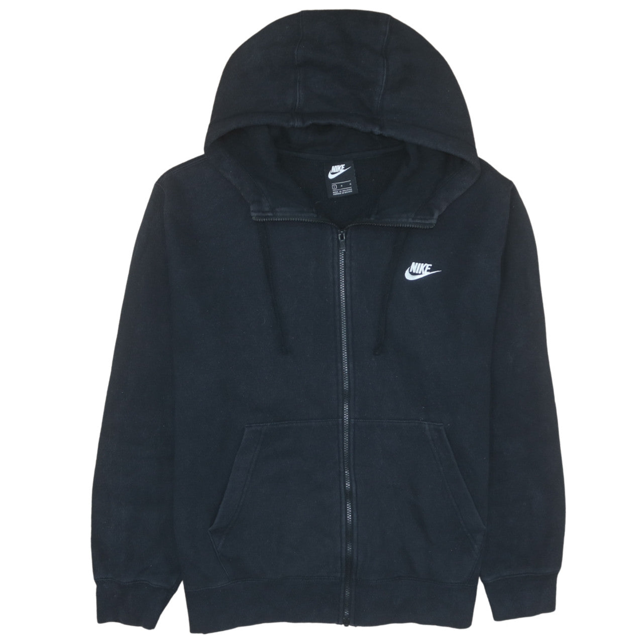 Mens UK Size L Nike Black Full Zip Hoodie