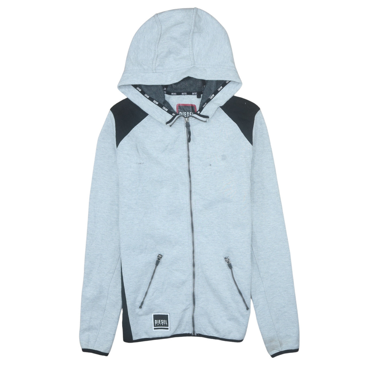 Mens UK Size M Diesel Grey Full Zip Hoodie