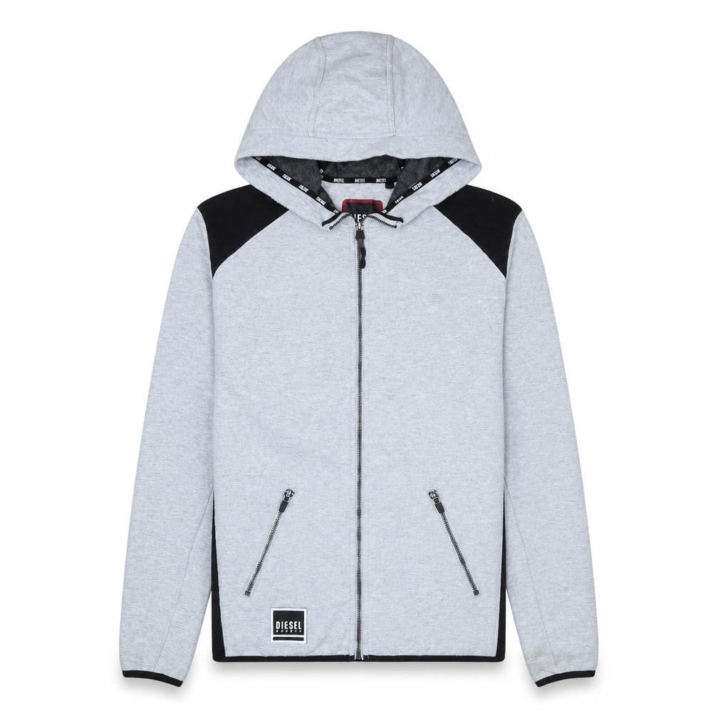 Mens UK Size M Diesel Grey Full Zip Hoodie
