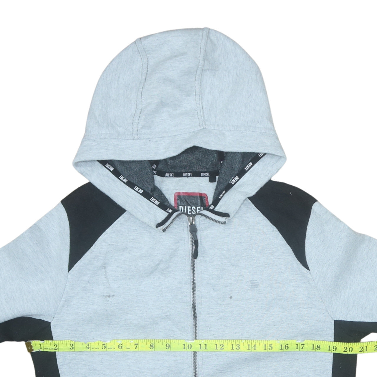 Mens UK Size M Diesel Grey Full Zip Hoodie