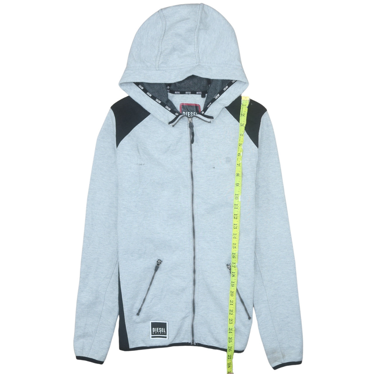 Mens UK Size M Diesel Grey Full Zip Hoodie