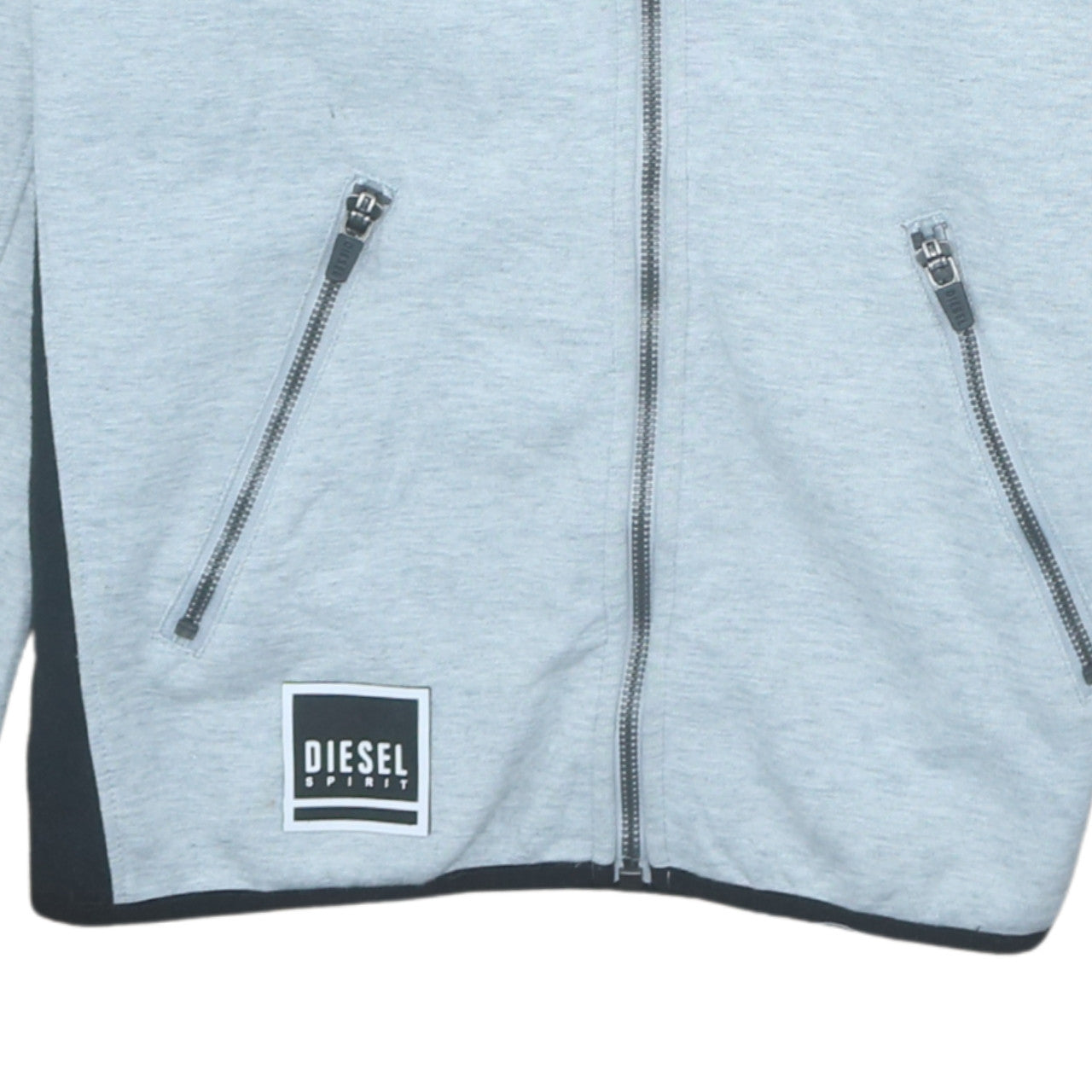 Mens UK Size M Diesel Grey Full Zip Hoodie
