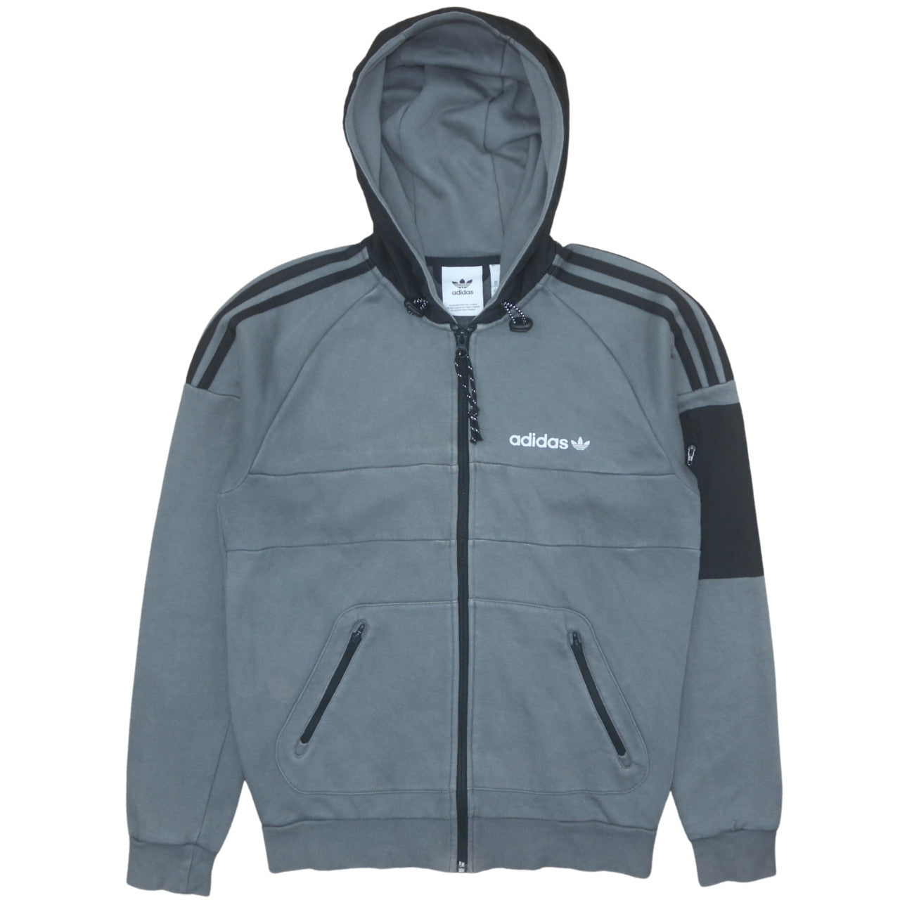Mens UK Size XS adidas Grey Full Zip Hoodie