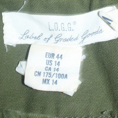 L.O.G.G Women Green Cotton Hooded Parka Jacket Size 16