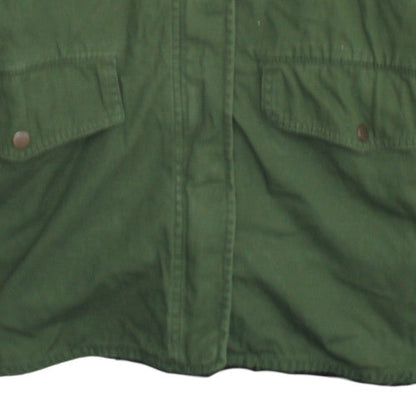 L.O.G.G Women Green Cotton Hooded Parka Jacket Size 16