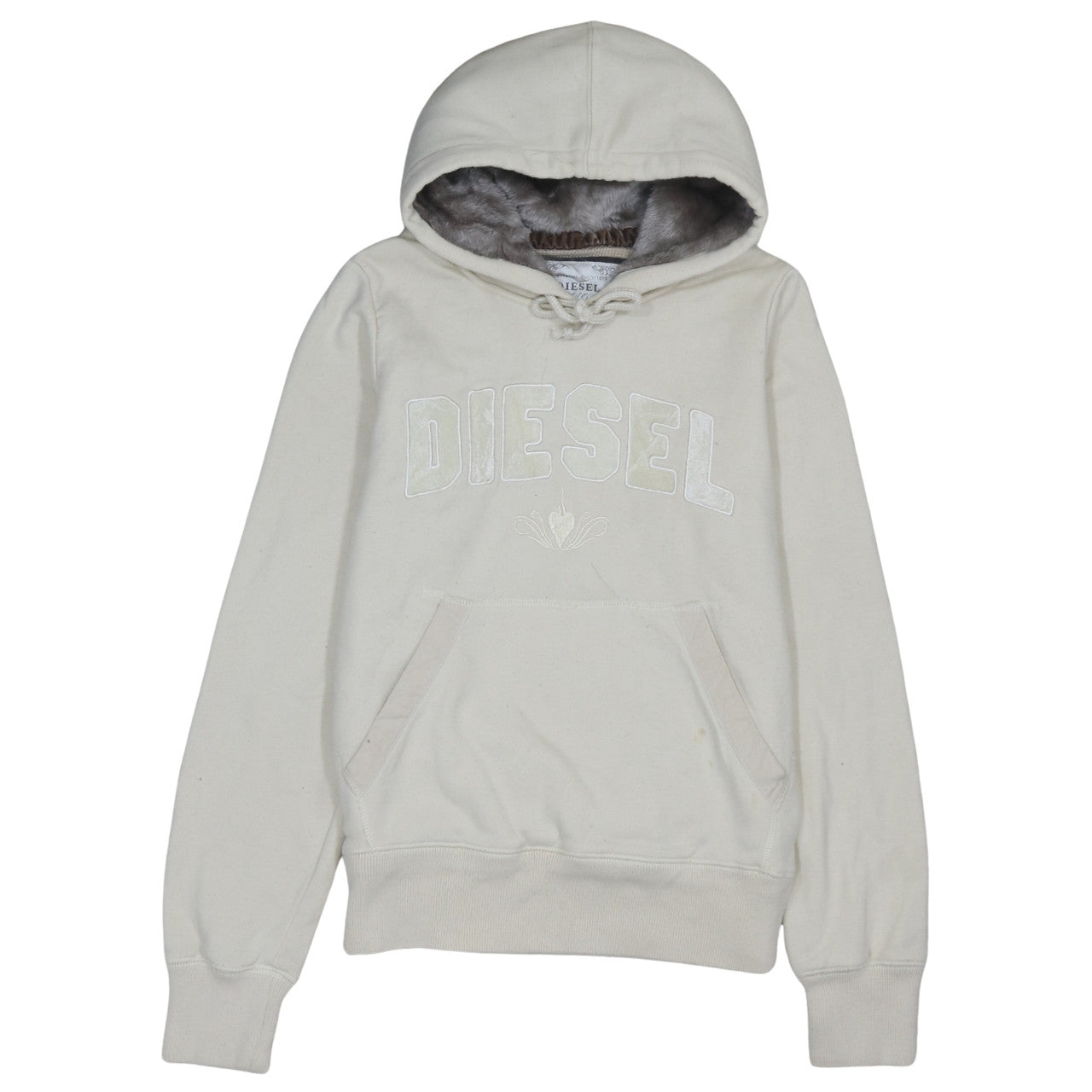 Womens UK Size M Diesel Beige Pullover Hoodie