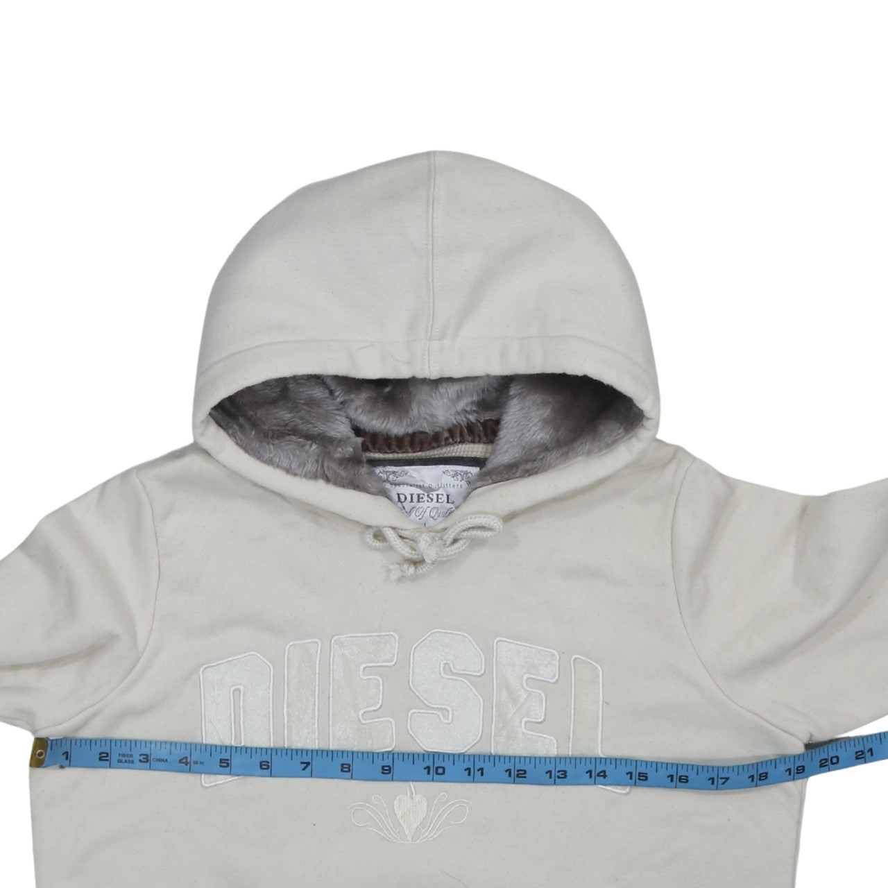 Womens UK Size M Diesel Beige Pullover Hoodie