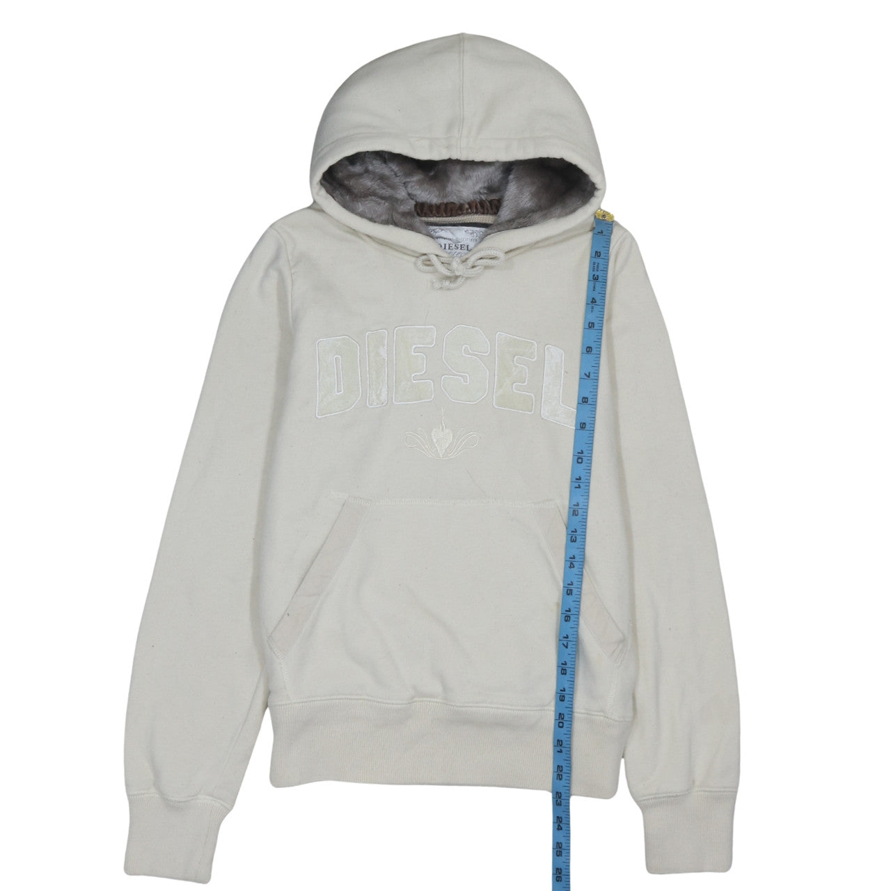 Womens UK Size M Diesel Beige Pullover Hoodie