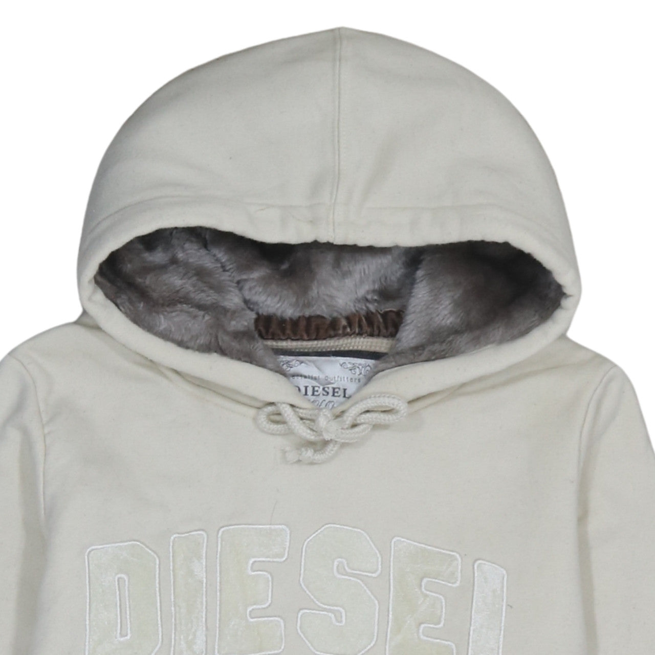 Womens UK Size M Diesel Beige Pullover Hoodie
