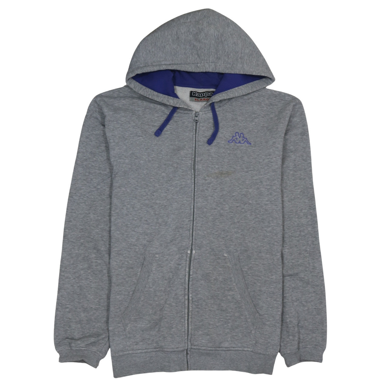 Mens UK Size XL Kappa Grey Full Zip Hoodie