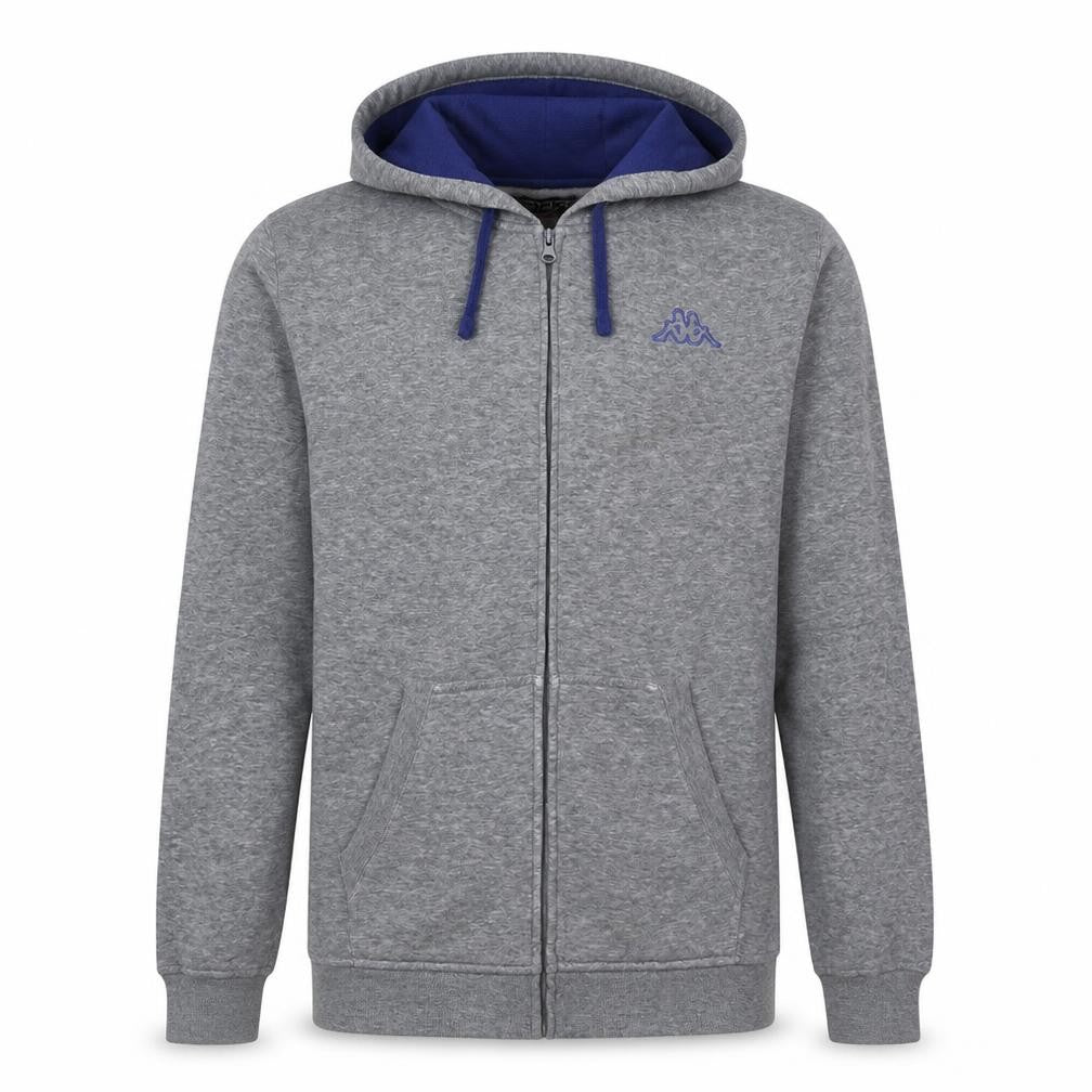 Mens UK Size XL Kappa Grey Full Zip Hoodie