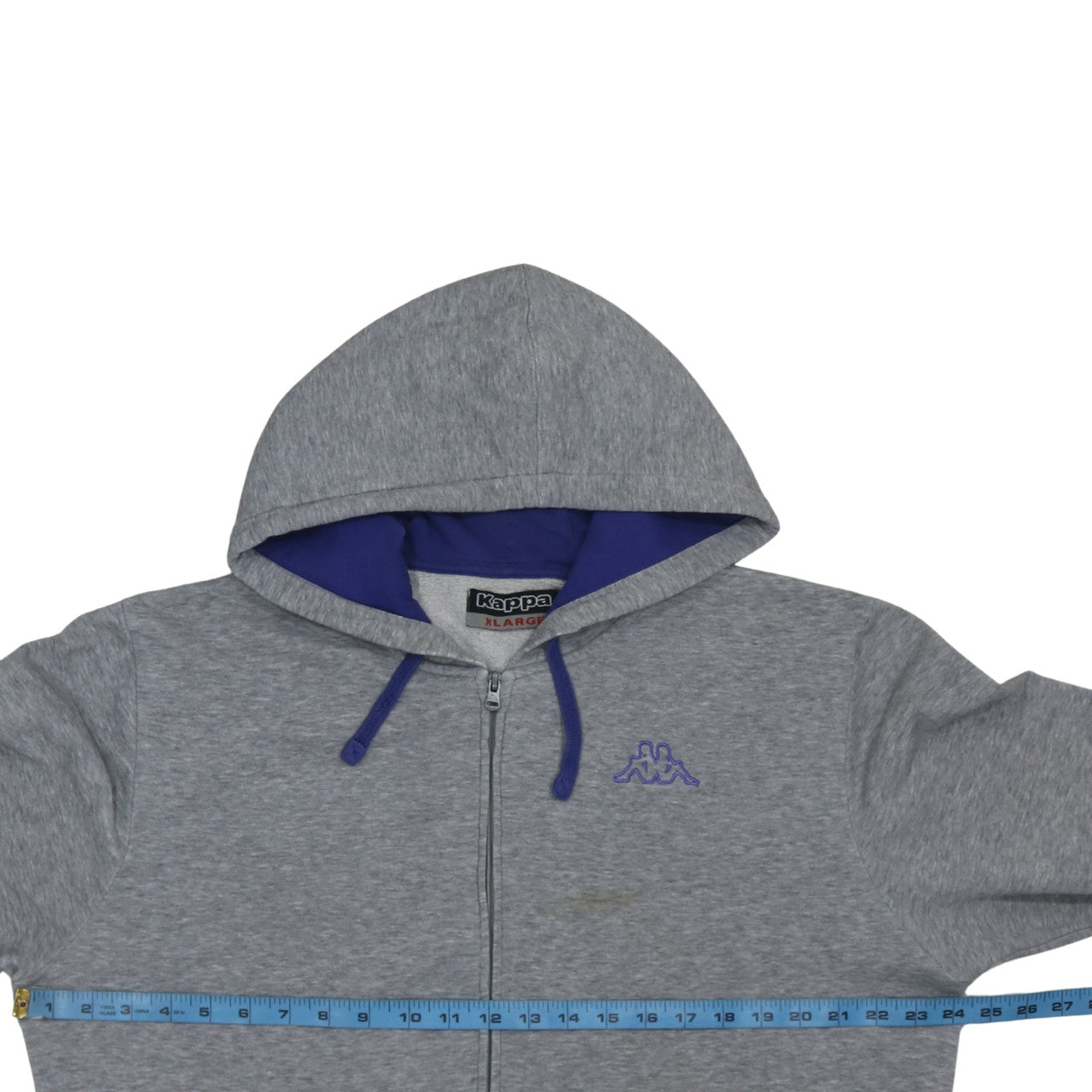 Mens UK Size XL Kappa Grey Full Zip Hoodie