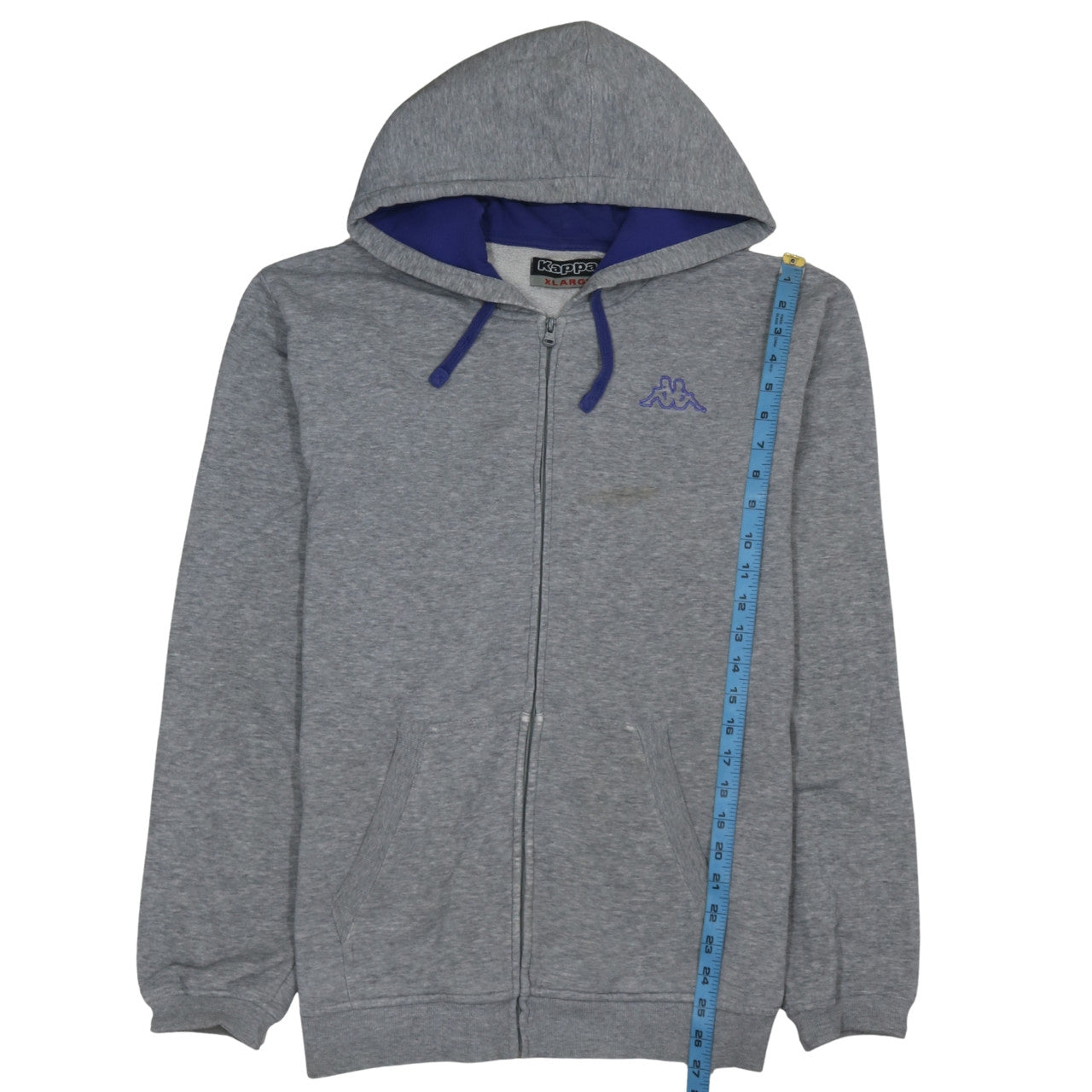 Mens UK Size XL Kappa Grey Full Zip Hoodie