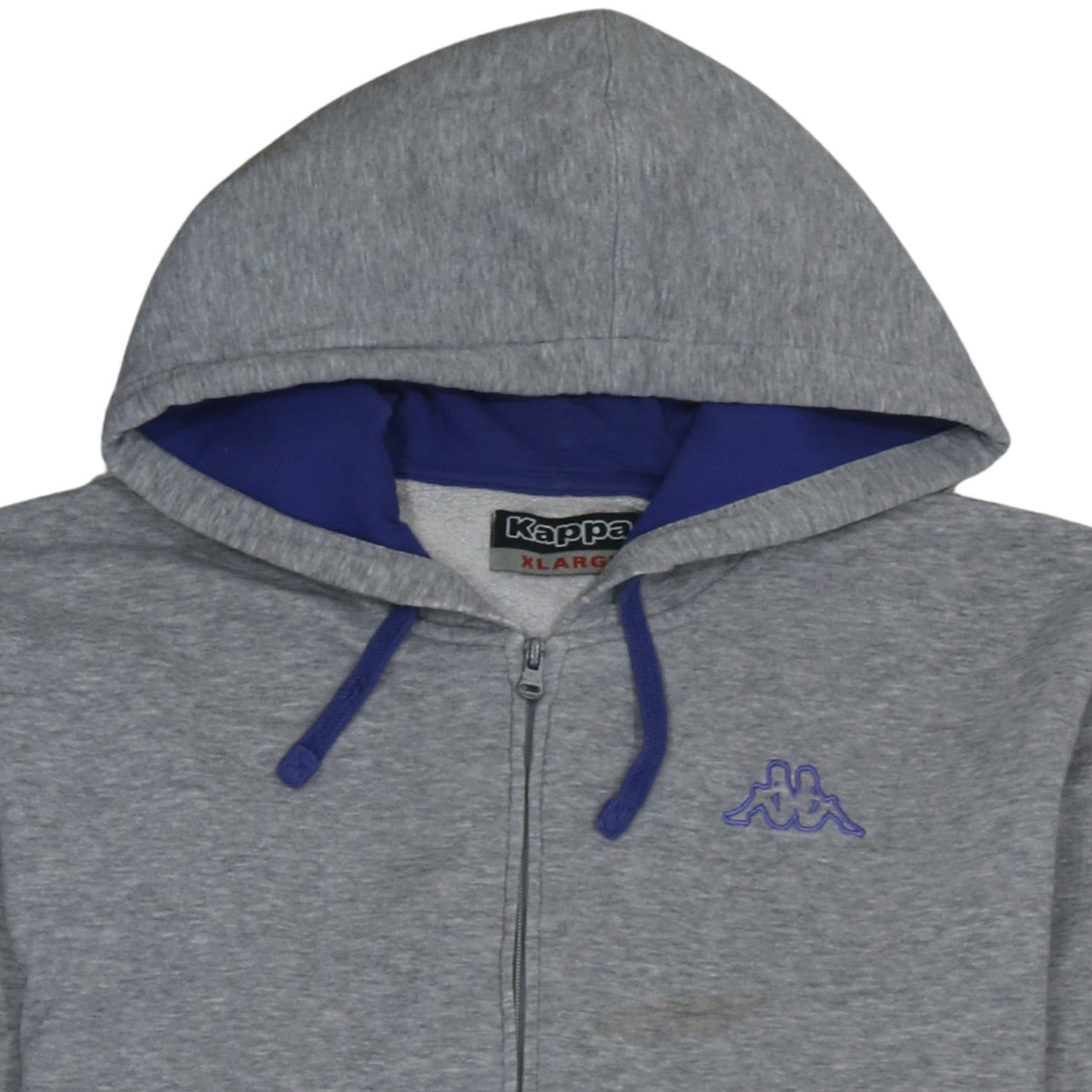 Mens UK Size XL Kappa Grey Full Zip Hoodie