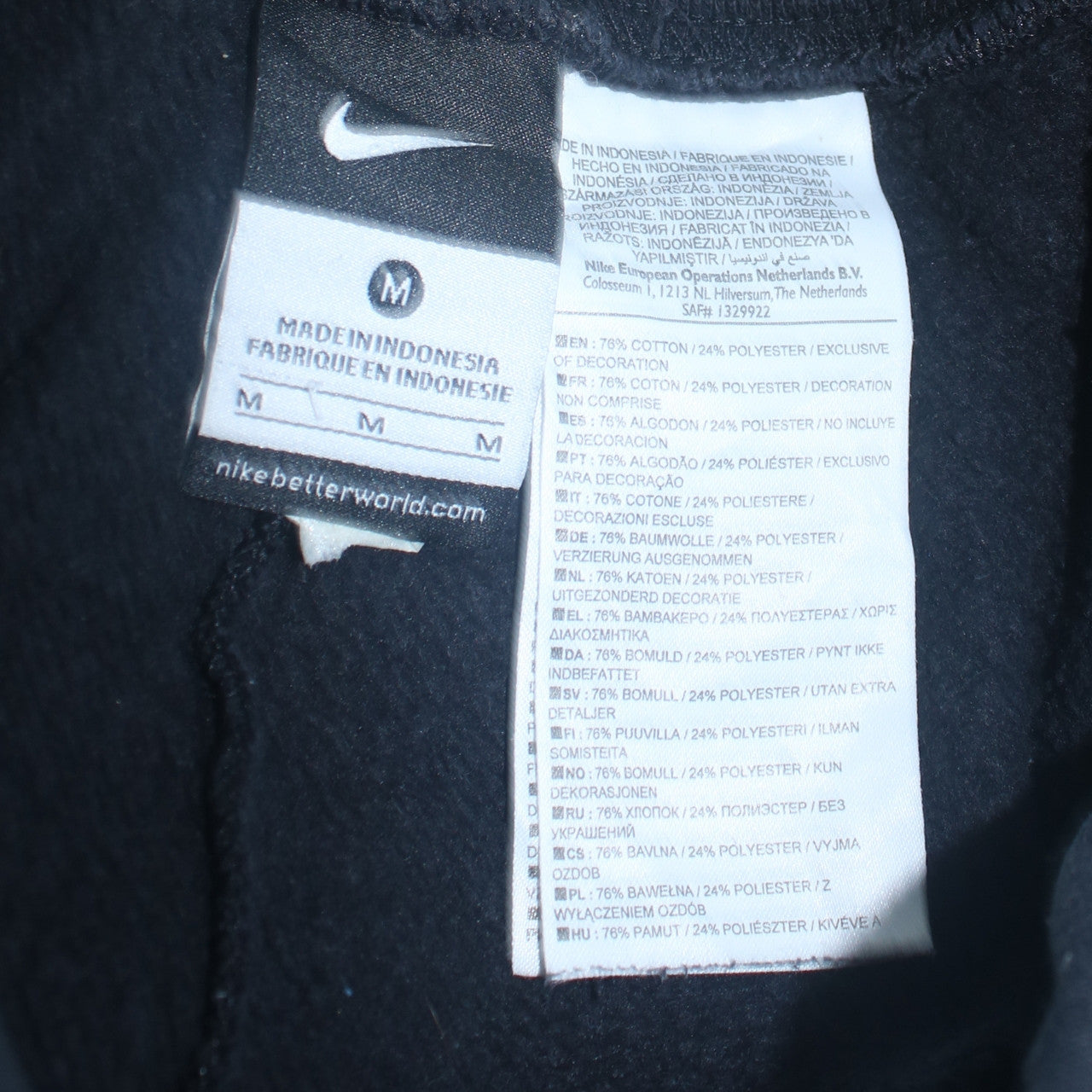 Mens UK Size M Nike Regular Fit Sweatpants Black Trousers