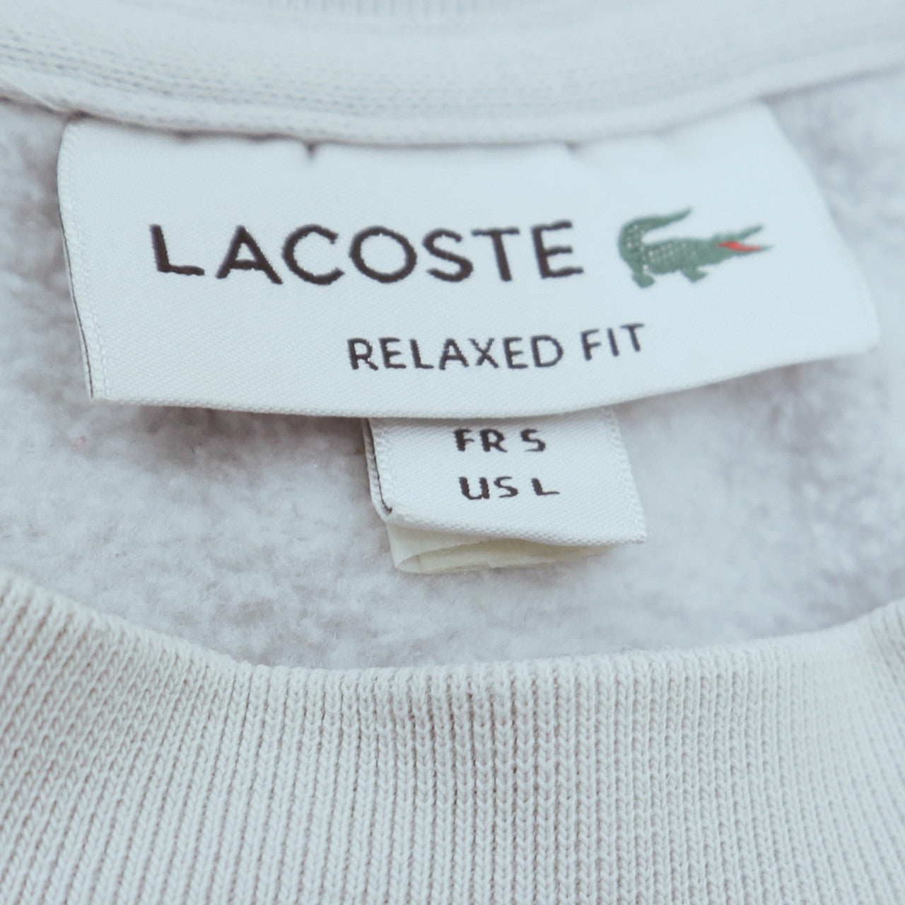 Womens UK Size L Lacoste White Pullover Sweatshirt