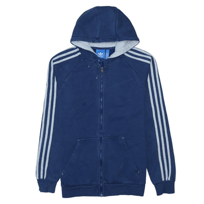 Mens UK Size S adidas Blue Full Zip Hoodie