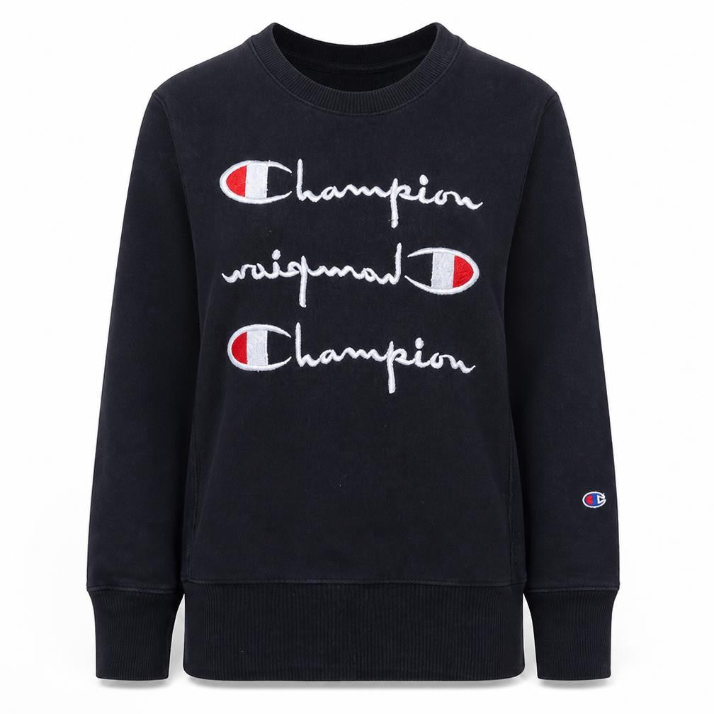 Womens UK Size M Champion Black Pullover Sweatshirt