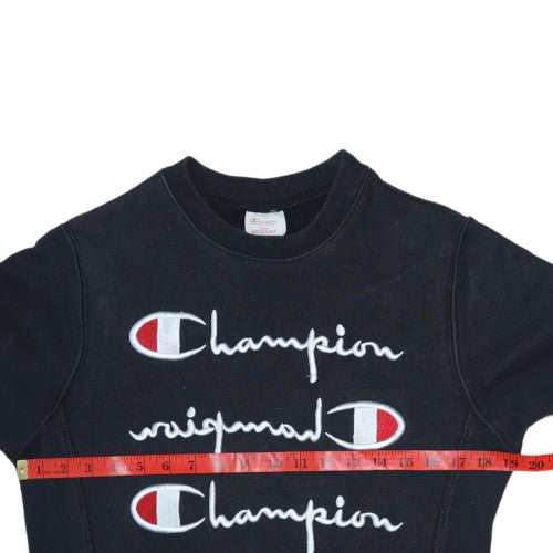 Womens UK Size M Champion Black Pullover Sweatshirt