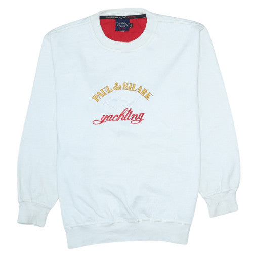 Mens UK Size M Paul & Shark White Pullover Sweatshirt