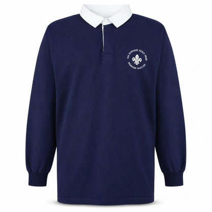 Halbro Men's Blue Long Sleeve Rugby Polo Shirt XL 117cm Classic Fit