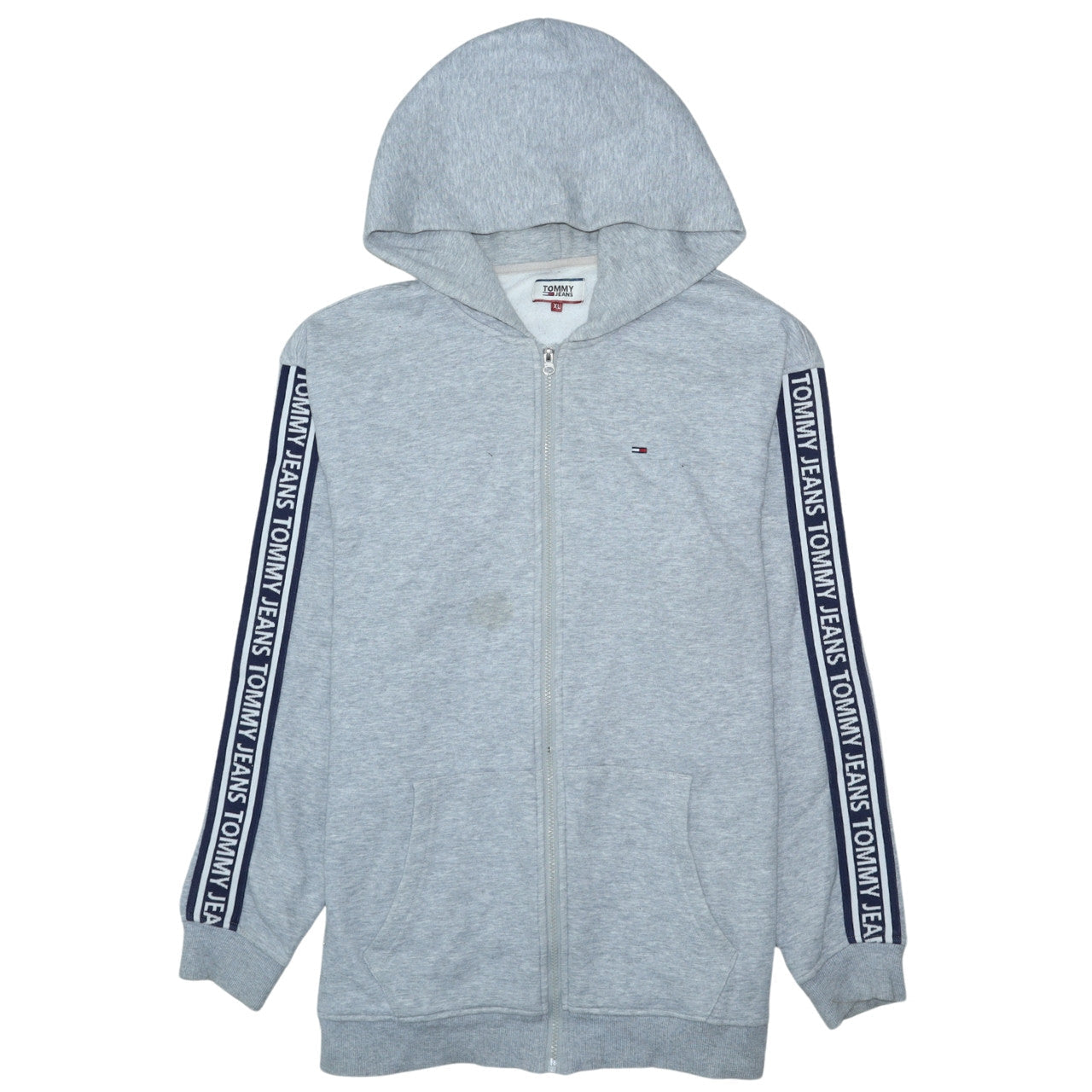 Mens UK Size XL Tommy Jeans Grey Full Zip Hoodie