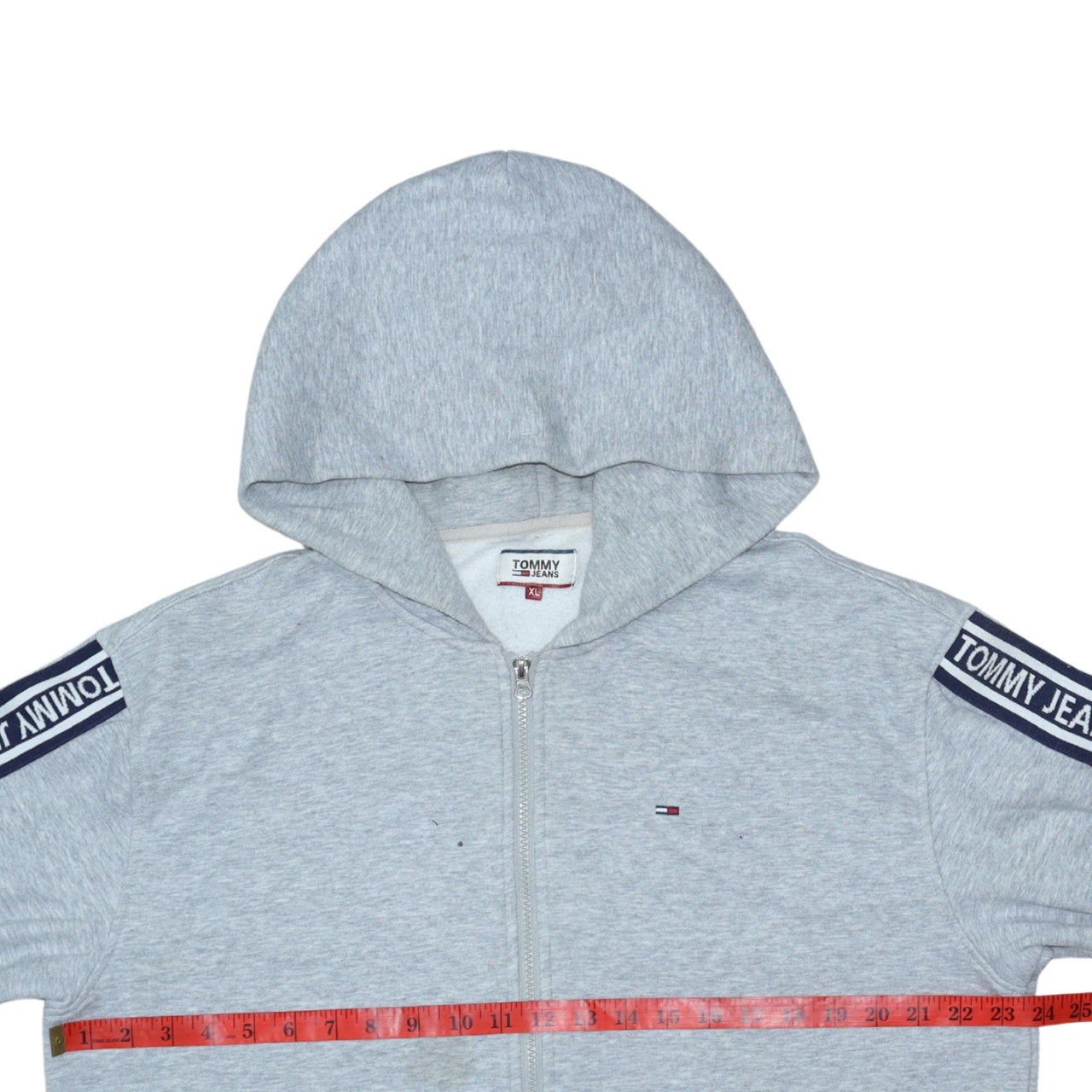 Mens UK Size XL Tommy Jeans Grey Full Zip Hoodie