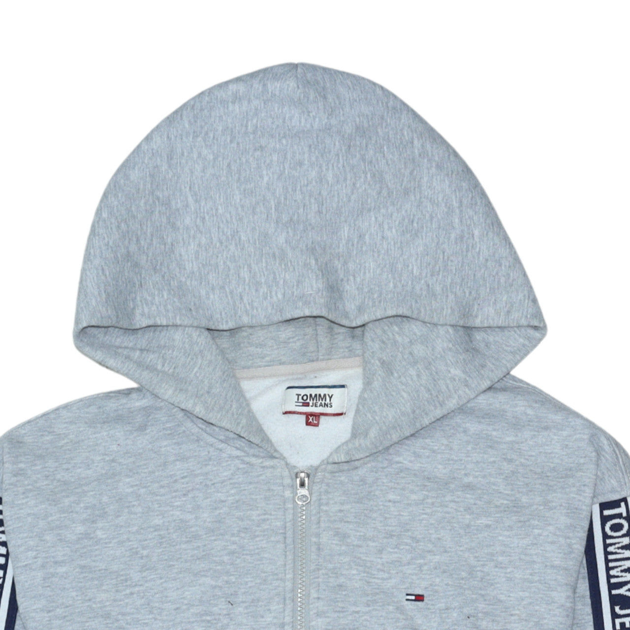 Mens UK Size XL Tommy Jeans Grey Full Zip Hoodie