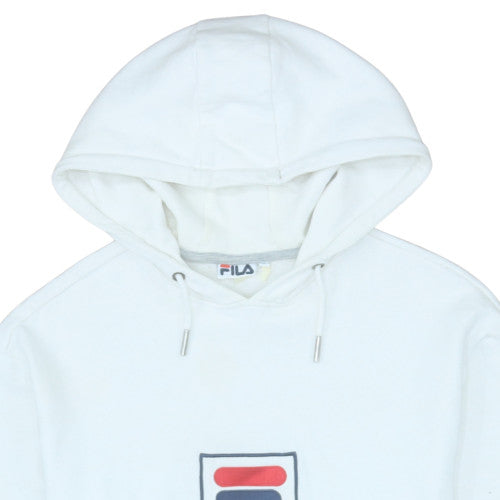 Mens UK Size S FILA White Pullover Hoodie