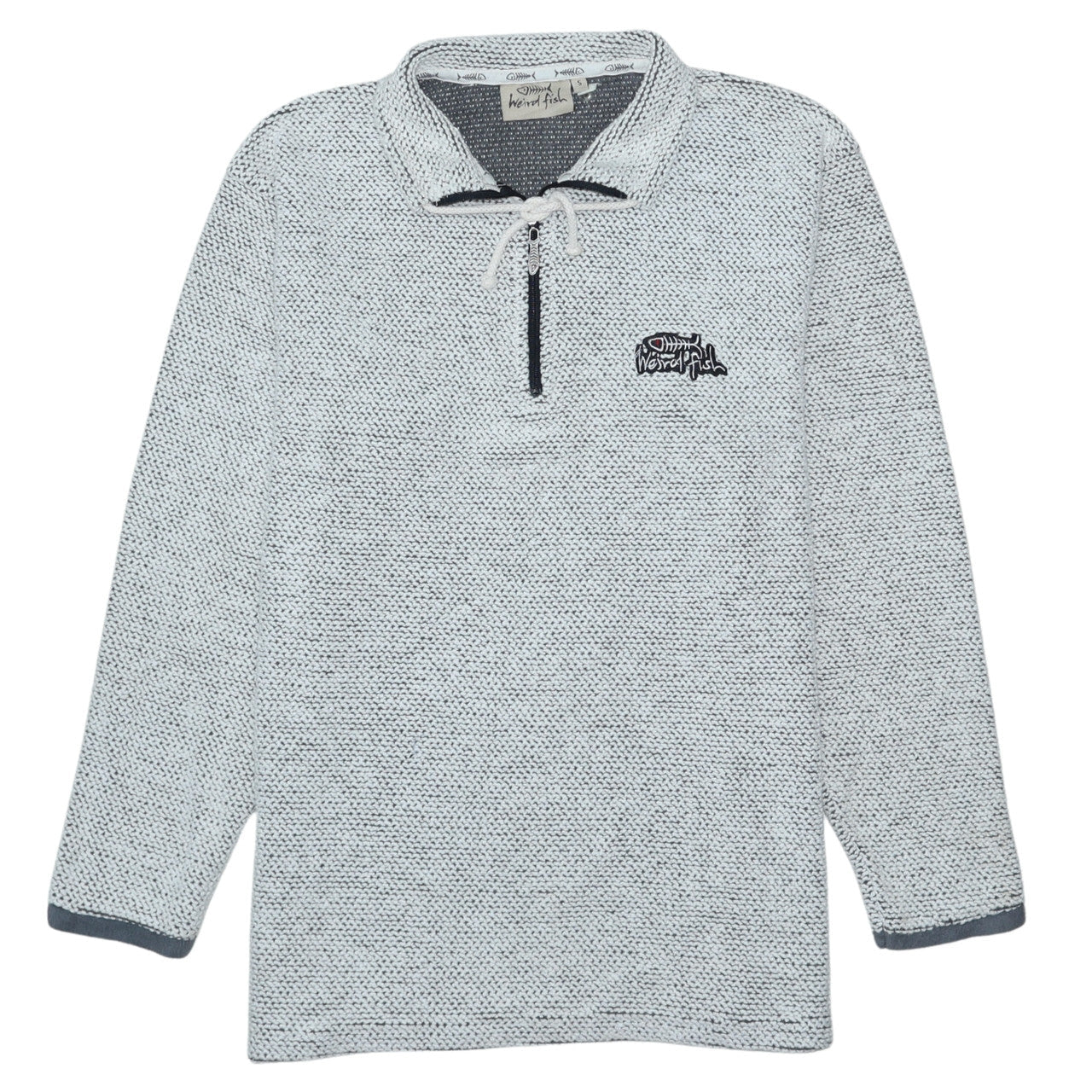 Mens UK Size S Weird Fish Grey Henley Sweatshirt