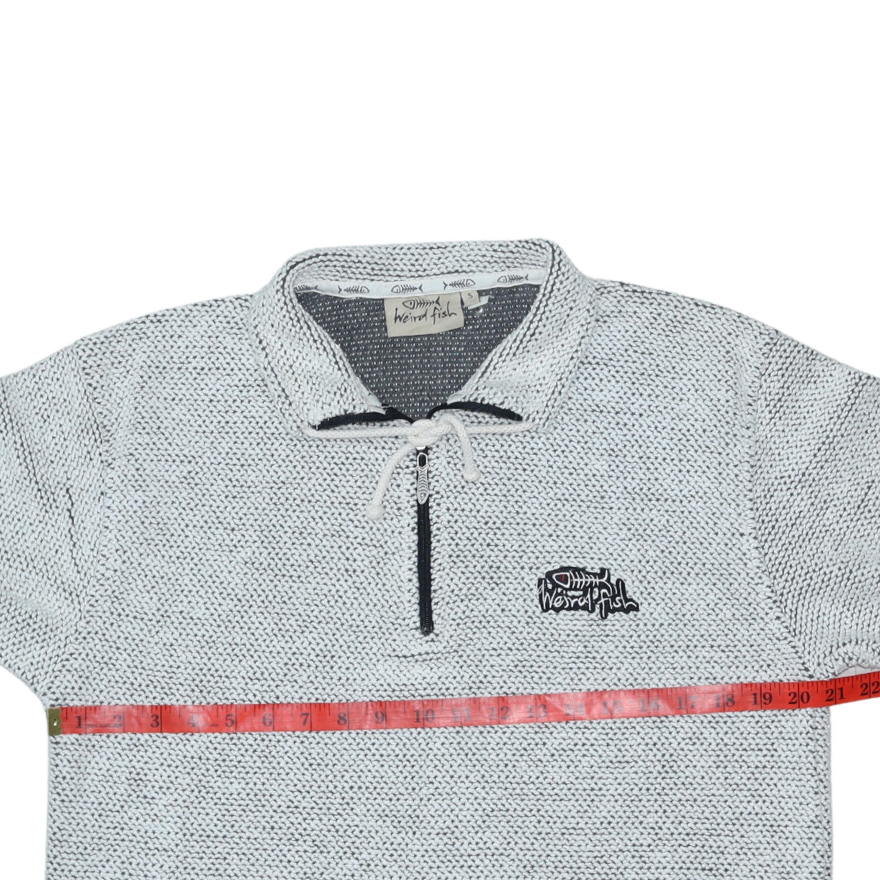 Mens UK Size S Weird Fish Grey Henley Sweatshirt